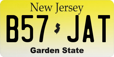 NJ license plate B57JAT