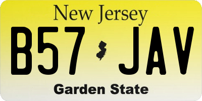 NJ license plate B57JAV