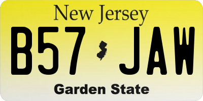 NJ license plate B57JAW