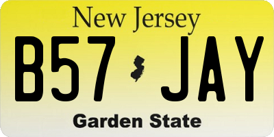 NJ license plate B57JAY