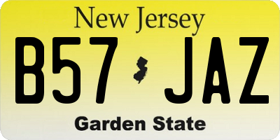 NJ license plate B57JAZ