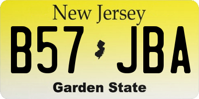 NJ license plate B57JBA