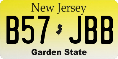 NJ license plate B57JBB