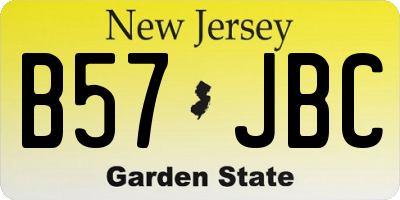NJ license plate B57JBC