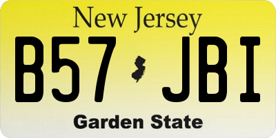 NJ license plate B57JBI