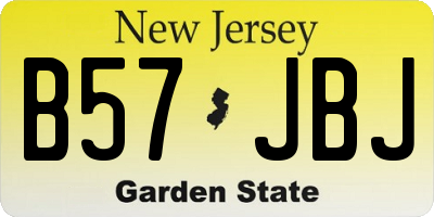 NJ license plate B57JBJ