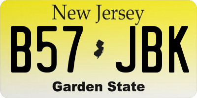 NJ license plate B57JBK