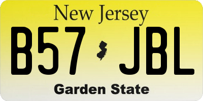 NJ license plate B57JBL
