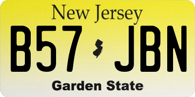 NJ license plate B57JBN
