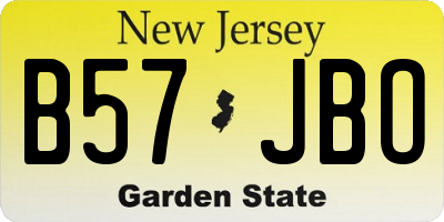 NJ license plate B57JBO