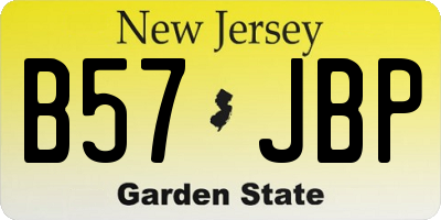 NJ license plate B57JBP