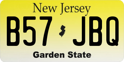 NJ license plate B57JBQ
