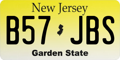 NJ license plate B57JBS