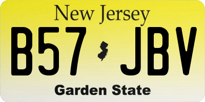 NJ license plate B57JBV