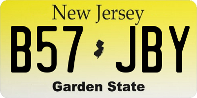 NJ license plate B57JBY