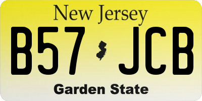 NJ license plate B57JCB