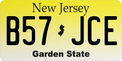 NJ license plate B57JCE