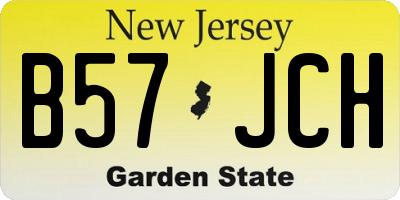 NJ license plate B57JCH
