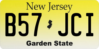 NJ license plate B57JCI