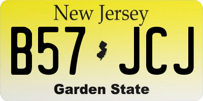 NJ license plate B57JCJ