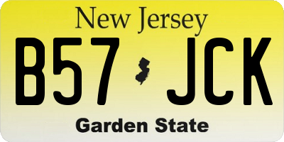 NJ license plate B57JCK
