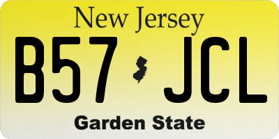NJ license plate B57JCL