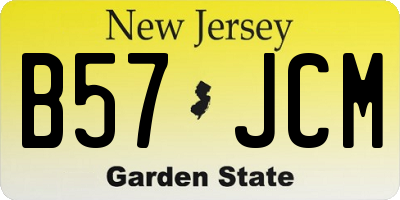 NJ license plate B57JCM