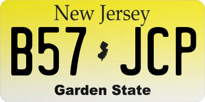NJ license plate B57JCP