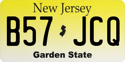 NJ license plate B57JCQ