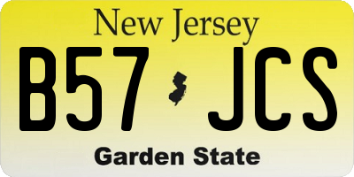 NJ license plate B57JCS