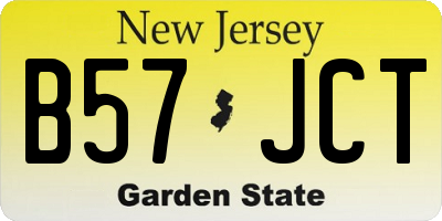NJ license plate B57JCT