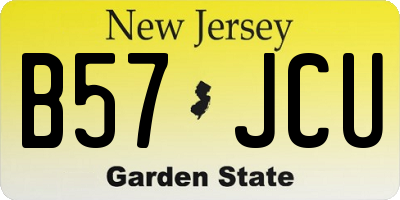 NJ license plate B57JCU