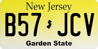 NJ license plate B57JCV