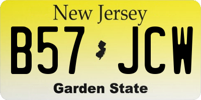 NJ license plate B57JCW