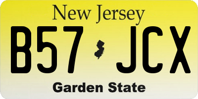 NJ license plate B57JCX
