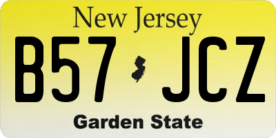 NJ license plate B57JCZ