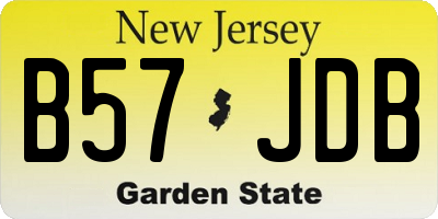 NJ license plate B57JDB