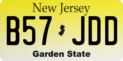NJ license plate B57JDD