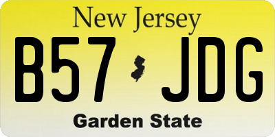 NJ license plate B57JDG
