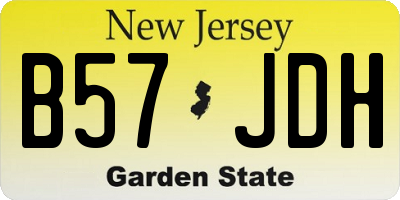 NJ license plate B57JDH