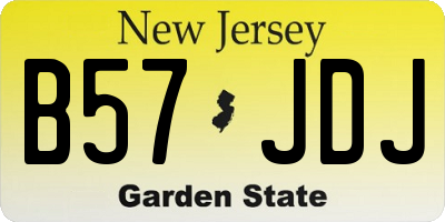 NJ license plate B57JDJ