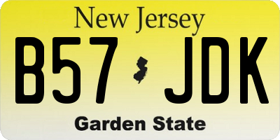NJ license plate B57JDK