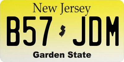 NJ license plate B57JDM