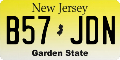 NJ license plate B57JDN