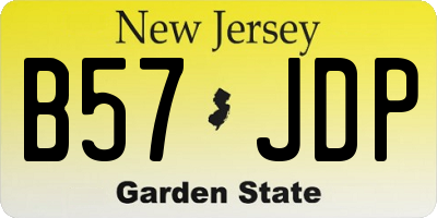 NJ license plate B57JDP