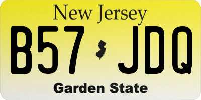NJ license plate B57JDQ