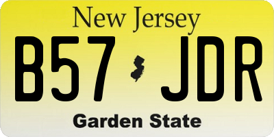 NJ license plate B57JDR