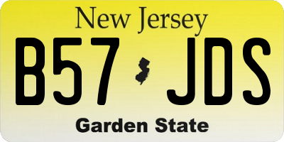 NJ license plate B57JDS