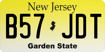 NJ license plate B57JDT