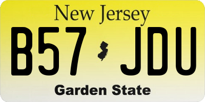 NJ license plate B57JDU